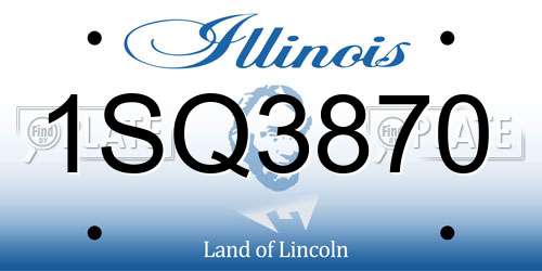 1SQ3870 Illinois License Plate