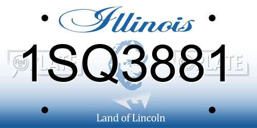 1SQ3881 Illinois License Plate