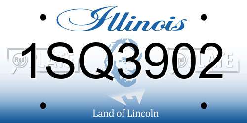 1SQ3902 Illinois License Plate