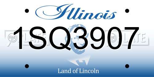 1SQ3907 Illinois License Plate