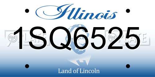 1SQ6525 Illinois License Plate