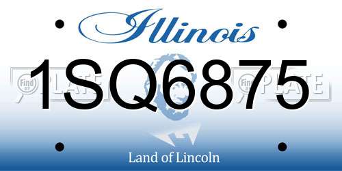 1SQ6875 Illinois License Plate