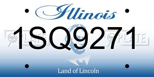 1SQ9271 Illinois License Plate