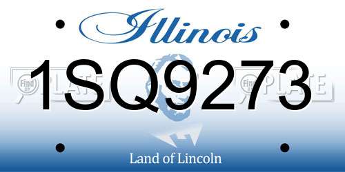 1SQ9273 Illinois License Plate