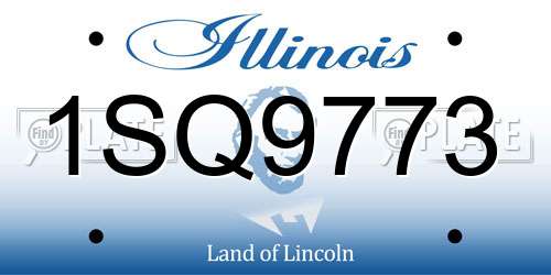 1SQ9773 Illinois License Plate