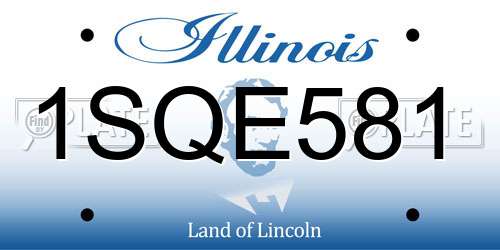 1SQE581 Illinois License Plate