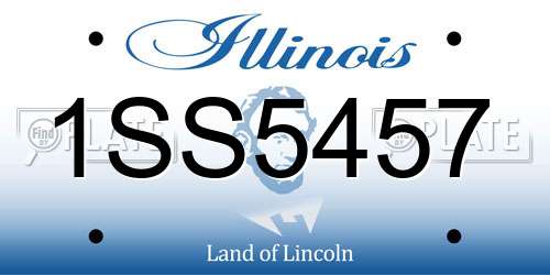 1SS5457 Illinois License Plate