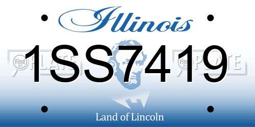 1SS7419 Illinois License Plate