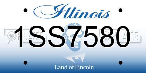 1SS7580 Illinois License Plate