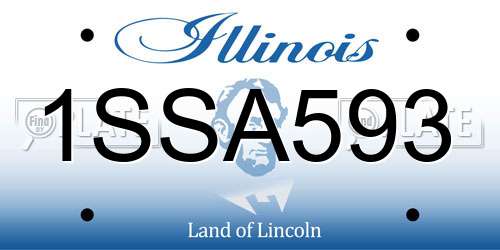 1SSA593 Illinois License Plate