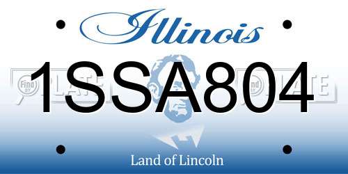 1SSA804 Illinois License Plate