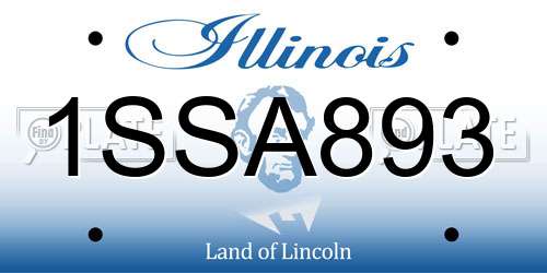 1SSA893 Illinois License Plate