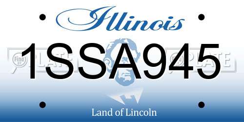 1SSA945 Illinois License Plate