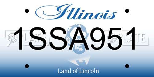 1SSA951 Illinois License Plate