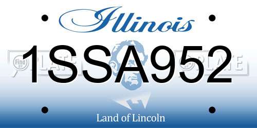 1SSA952 Illinois License Plate
