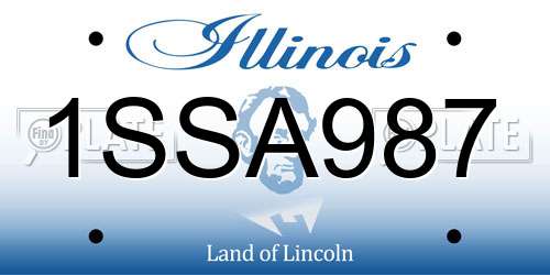 1SSA987 Illinois License Plate