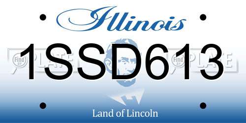 1SSD613 Illinois License Plate
