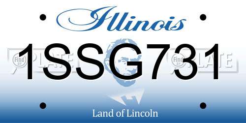 1SSG731 Illinois License Plate