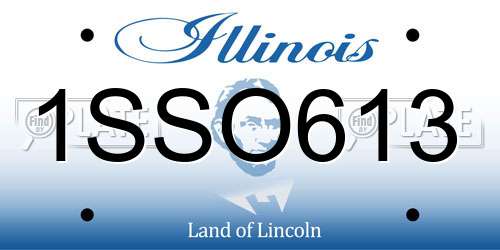 1SSO613 Illinois License Plate