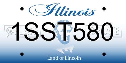 1SST580 Illinois License Plate