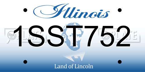 1SST752 Illinois License Plate
