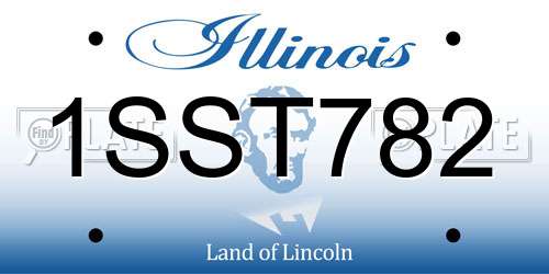 1SST782 Illinois License Plate
