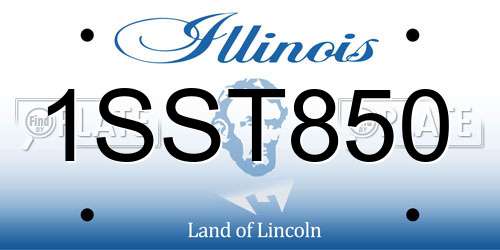 1SST850 Illinois License Plate