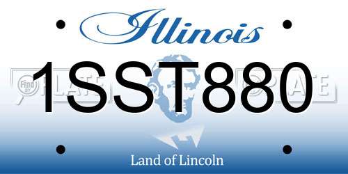 1SST880 Illinois License Plate