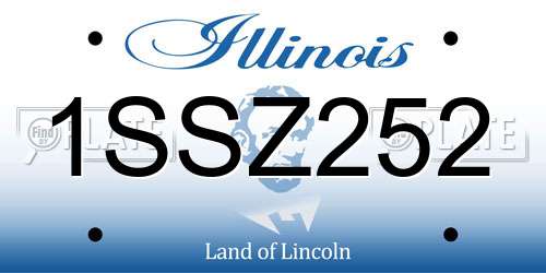 1SSZ252 Illinois License Plate