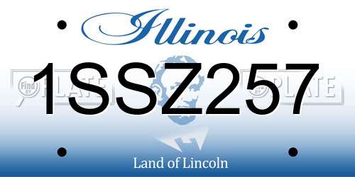 1SSZ257 Illinois License Plate