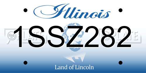 1SSZ282 Illinois License Plate