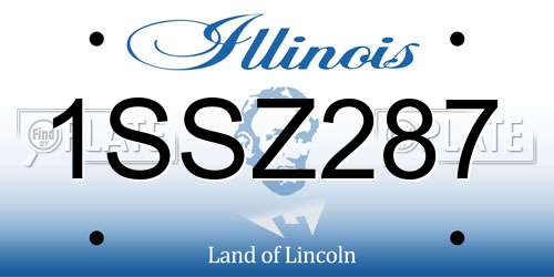 1SSZ287 Illinois License Plate