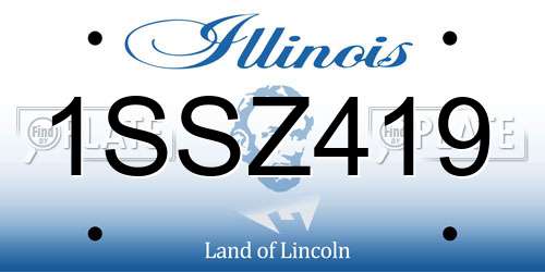 1SSZ419 Illinois License Plate