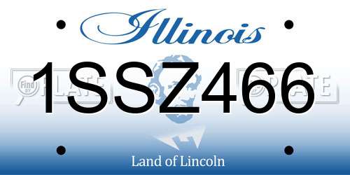 1SSZ466 Illinois License Plate