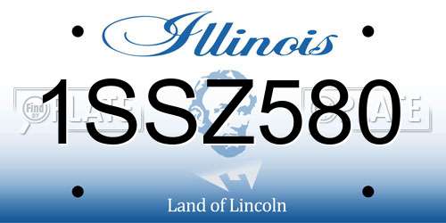 1SSZ580 Illinois License Plate