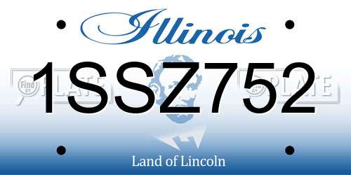1SSZ752 Illinois License Plate