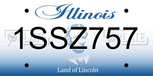 1SSZ757 Illinois License Plate
