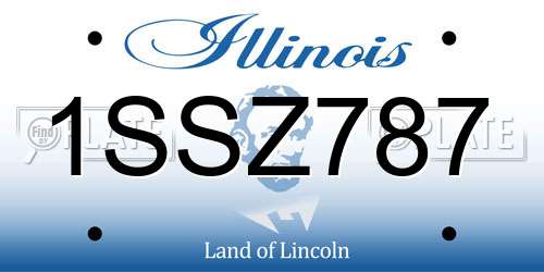 1SSZ787 Illinois License Plate