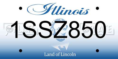 1SSZ850 Illinois License Plate