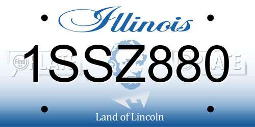 1SSZ880 Illinois License Plate