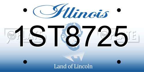 1ST8725 Illinois License Plate