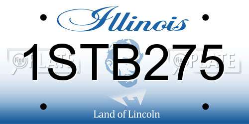 1STB275 Illinois License Plate