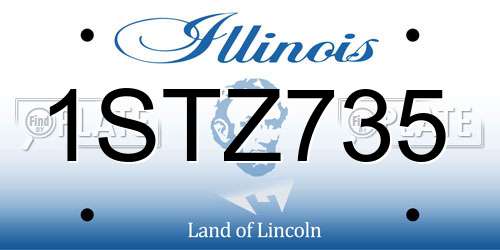 1STZ735 Illinois License Plate