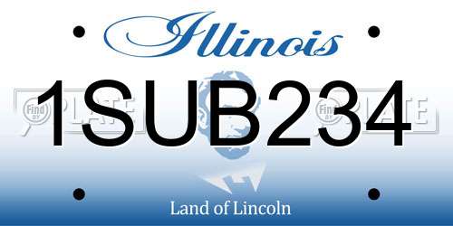 1SUB234 Illinois License Plate