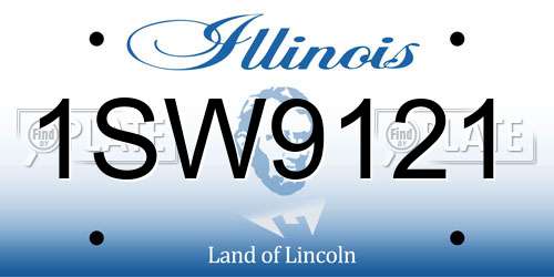 1SW9121 Illinois License Plate