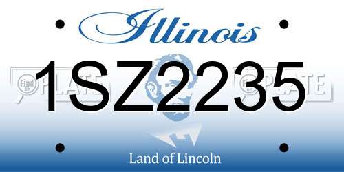 1SZ2235 Illinois License Plate