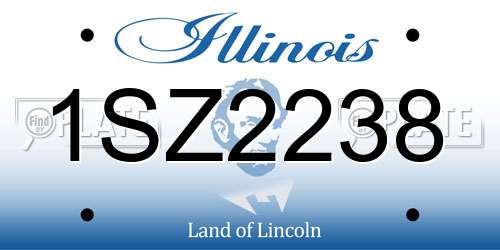 1SZ2238 Illinois License Plate
