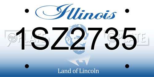 1SZ2735 Illinois License Plate