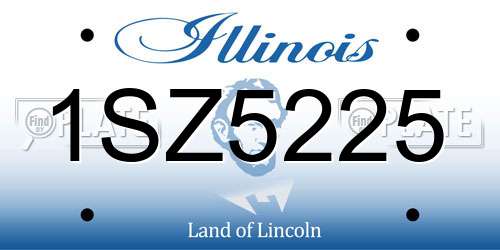 1SZ5225 Illinois License Plate