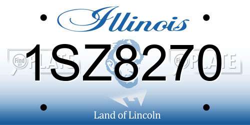 1SZ8270 Illinois License Plate